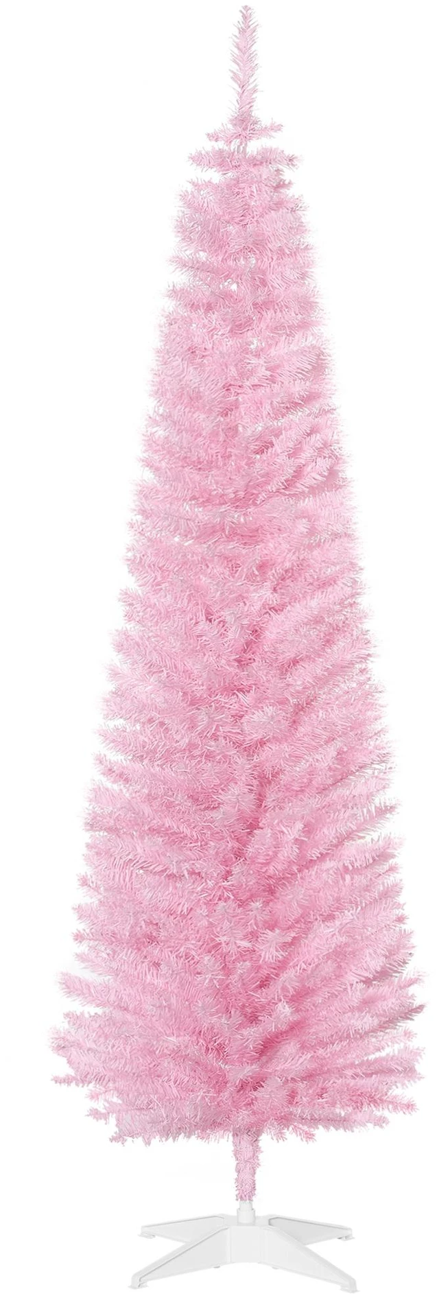 Main image of Artificial Pencil Christmas Tree, Slim Xmas Tree with Realistic Branch Tips and Plastic Stand, Pink, Plastic