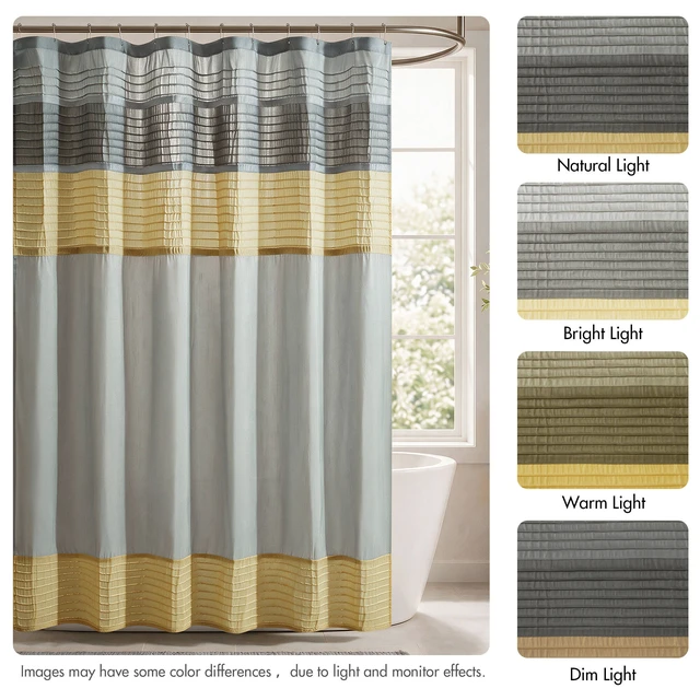 Alt view image 5 of 7 - 72 84 Inch Faux Silk Shower Curtain, Multicolor, Polyester
