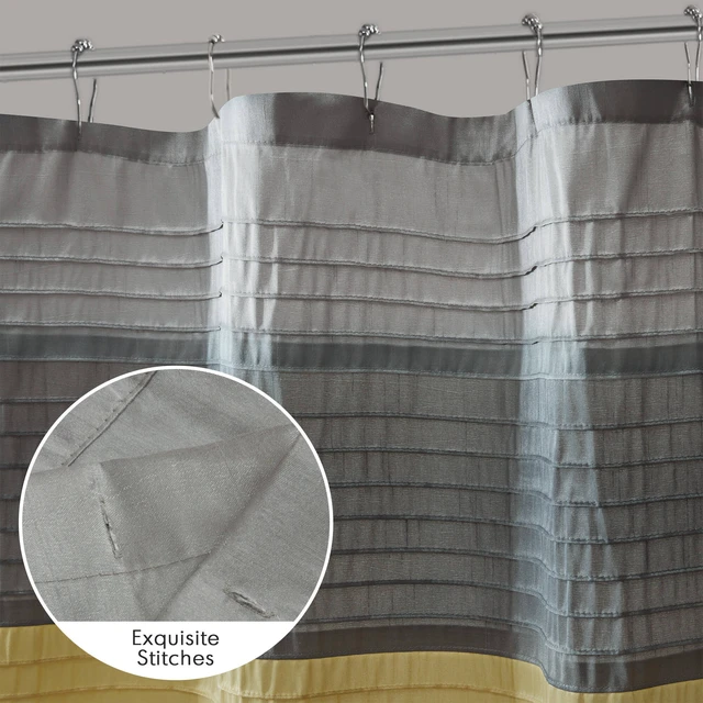 Alt view image 4 of 7 - 72 84 Inch Faux Silk Shower Curtain, Multicolor, Polyester
