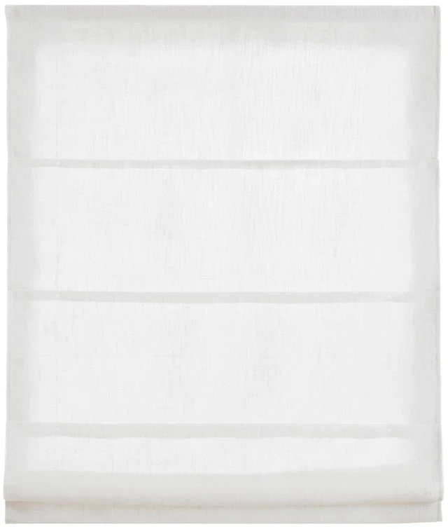 Alt view image 7 of 7 - 34 Polyester Linen Filtering Cordless Roman Shade, White, Curtains