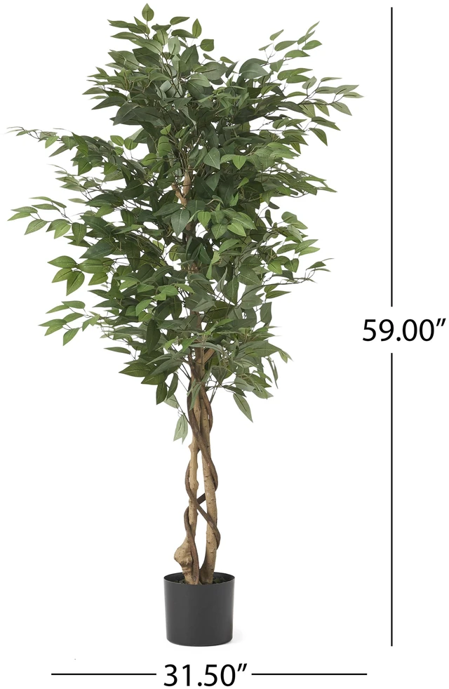 Alt view image 4 of 5 - Artificial Tree, Green, Iron and Plastic, Flowers Plants