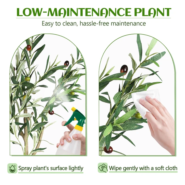 Alt view image 7 of 7 - Artificial Olive Tree Indoor Tall Faux with Planter and Basket Tall Fake Olive Tree with Realistic Leaves and Weighted