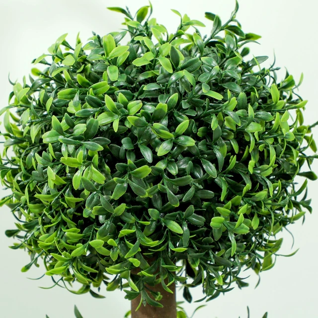 Alt view image 2 of 7 - Artificial Plants Topiary Ball Shaped Boxwood Trees in Pot Set Fake Plants for Indoor Outdoor Front Decor, 40 Inch
