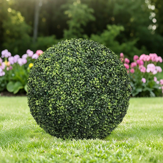Main image of Artificial Topiary Balls Outdoor Faux Boxwood Large Decorative Spheres for Garden Front Patio Planter Decoration, 2 pcs