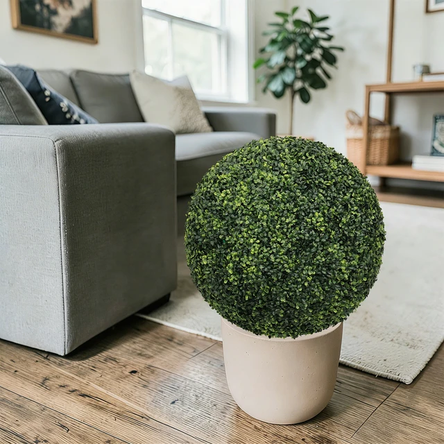 Alt view image 7 of 7 - Artificial Topiary Balls Outdoor Faux Boxwood Large Decorative Spheres for Garden Front Patio Planter Decoration, 2 pcs