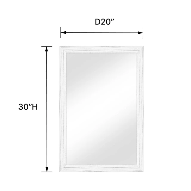 Alt view image 4 of 5 - 20 Rectangle Effect Wall-Mounted Mirror, White, Glass