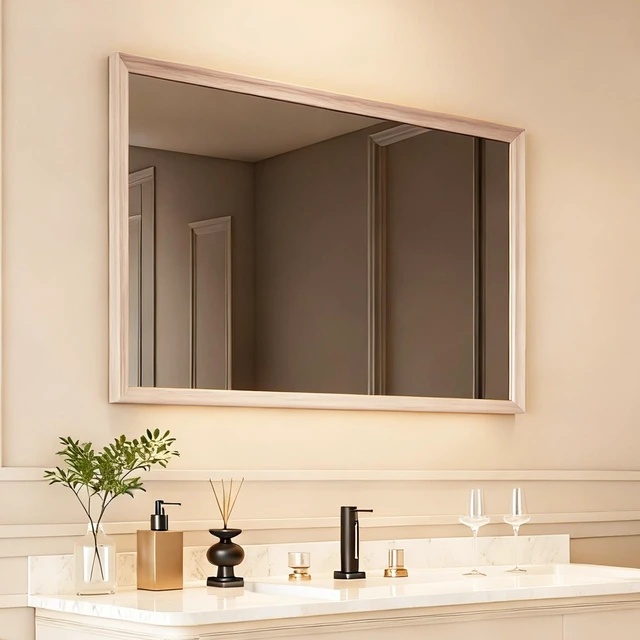 Main image of 30 Rectangle Effect Wall-Mounted Mirror, Wood, Glass