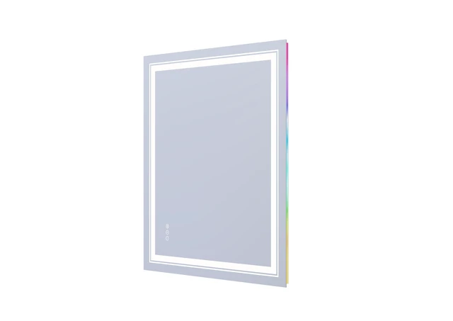 Alt view image 3 of 5 - 36 30 in LED RGB Mirror with RGB Lighting, Defogger and Dimmable Color Temperature Frameless Design ETL Listed, Silver