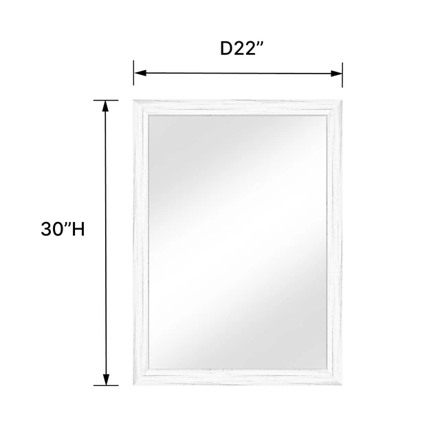 Alt view image 2 of 5 - 22 Rectangle Effect Wall-Mounted Mirror, White, Glass