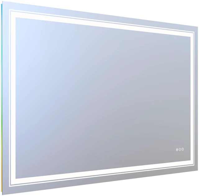 Alt view image 4 of 5 - 55 36 in LED RGB Mirror with RGB Lighting, Defogger and Dimmable Color Temperature Frameless Design ETL Listed, Silver