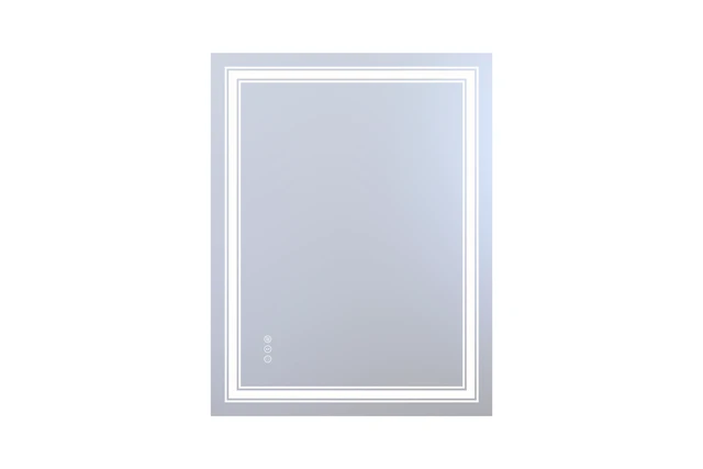 Alt view image 4 of 5 - 36 28 in LED Mirror with Defogger and Dimmable, Color Temperature Frameless Design ETL Listed, Silver, Tempered Glass