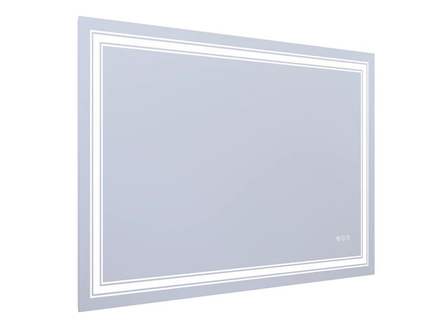 Alt view image 4 of 5 - 48 32 in LED Mirror with Defogger and Dimmable, Color Temperature Frameless Design ETL Listed, Silver, Tempered Glass