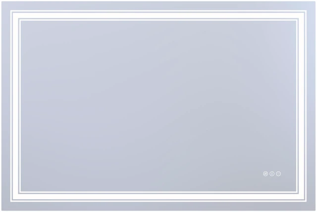 Main image of 48 32 in LED Mirror with Defogger and Dimmable, Color Temperature Frameless Design ETL Listed, Silver, Tempered Glass