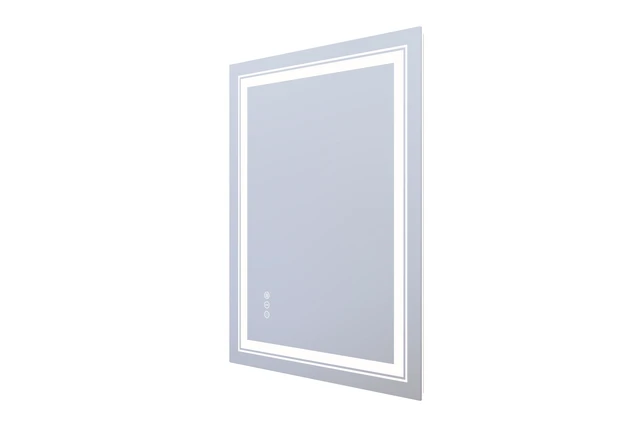 Alt view image 2 of 5 - 32 24 in LED Mirror with Defogger and Dimmable, Color Temperature Frameless Design ETL Listed, Silver, Tempered Glass