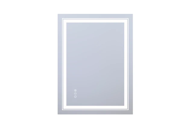 Alt view image 4 of 5 - 32 24 in LED Mirror with Defogger and Dimmable, Color Temperature Frameless Design ETL Listed, Silver, Tempered Glass