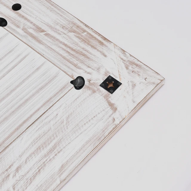 Alt view image 6 of 6 - Solid Handcarved Rectangle Mirror Inchx, Antique White, Wood and Glass, Wall Mirrors