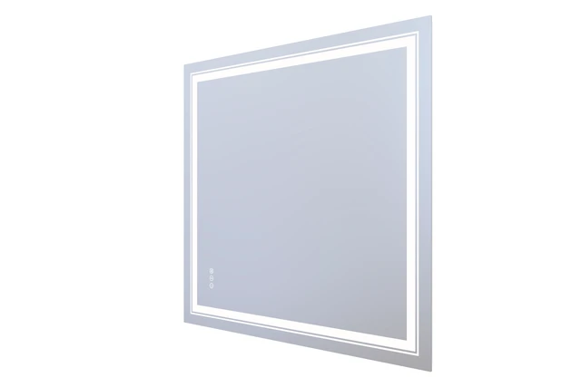 Alt view image 2 of 5 - 38 in LED Mirror with Defogger and Dimmable, Color Temperature Frameless Design ETL Listed, Silver, Tempered Glass