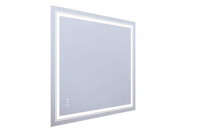 Alt view image 3 of 5 - 38 in LED Mirror with Defogger and Dimmable, Color Temperature Frameless Design ETL Listed, Silver, Tempered Glass