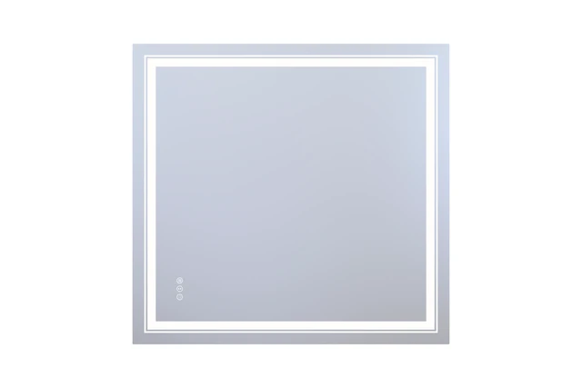 Alt view image 5 of 5 - 38 in LED Mirror with Defogger and Dimmable, Color Temperature Frameless Design ETL Listed, Silver, Tempered Glass