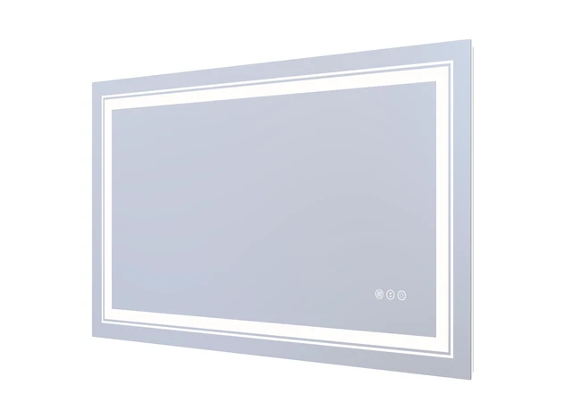 Alt view image 2 of 5 - 40 24 in LED Mirror with Defogger and Dimmable, Color Temperature Frameless Design ETL Listed, Silver, Tempered Glass