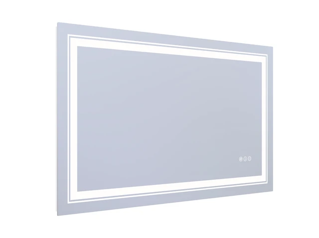 Alt view image 3 of 5 - 40 24 in LED Mirror with Defogger and Dimmable, Color Temperature Frameless Design ETL Listed, Silver, Tempered Glass