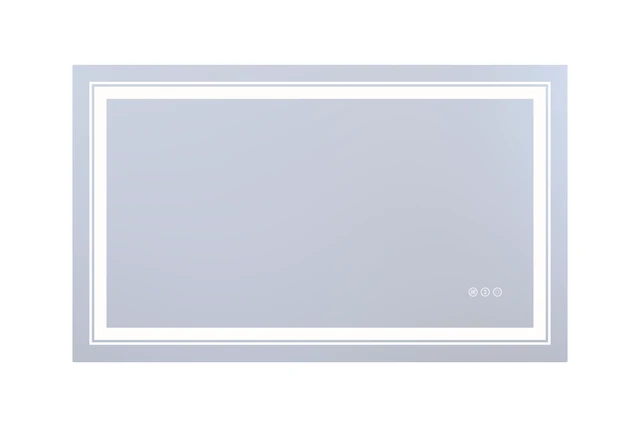 Alt view image 4 of 5 - 40 24 in LED Mirror with Defogger and Dimmable, Color Temperature Frameless Design ETL Listed, Silver, Tempered Glass