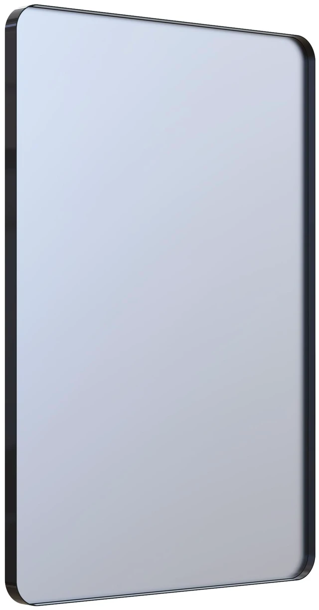 Alt view image 3 of 5 - 30 20 in Frame Mirror, Wall Mounted Design Closed Corner Frame, Black, Tempered Glass and Sheet Metal, Mirrors