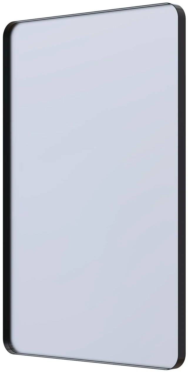 Alt view image 2 of 5 - 30 20 in Frame Mirror, Wall Mounted Design Closed Corner Frame, Black, Tempered Glass and Sheet Metal, Mirrors
