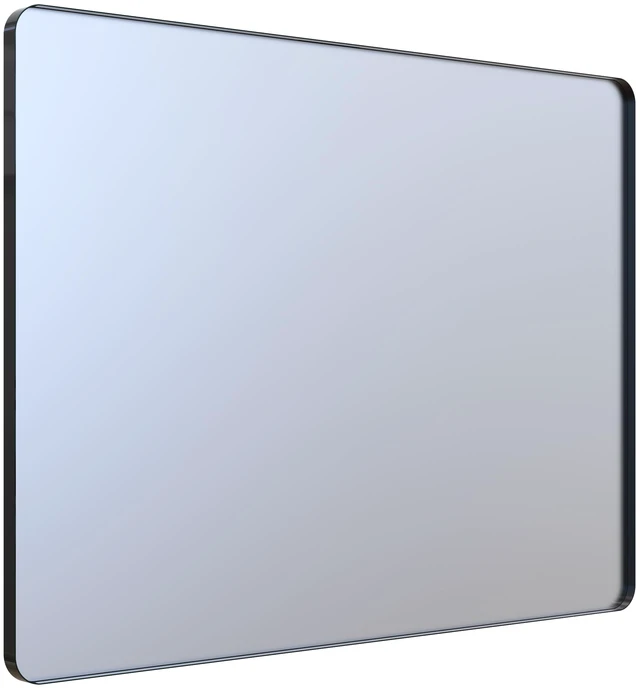 Alt view image 3 of 5 - 40 30 in Frame Mirror, Wall Mounted Design Closed Corner Frame, Black, Tempered Glass and Sheet Metal, Mirrors