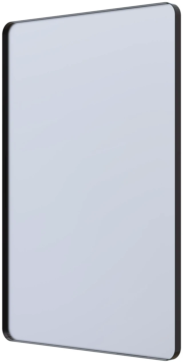 Alt view image 4 of 5 - 36 24 in Frame Mirror, Wall Mounted Design Closed Corner Frame, Black, Tempered Glass and Sheet Metal, Mirrors