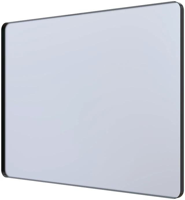 Alt view image 2 of 5 - 40 30 in Frame Mirror, Wall Mounted Design Closed Corner Frame, Black, Tempered Glass and Sheet Metal, Mirrors