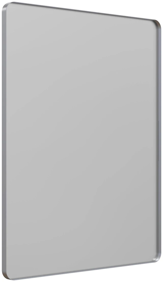 Alt view image 4 of 5 - 36 28 in Frame Mirror, Wall Mounted Design Closed Corner Frame, Silver, Tempered Glass and Sheet Metal, Mirrors
