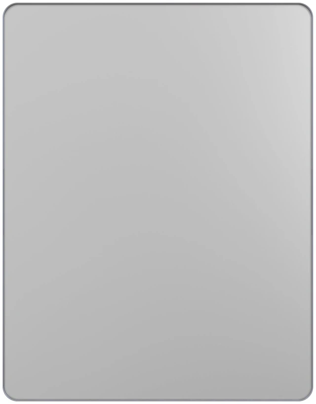Alt view image 5 of 5 - 36 28 in Frame Mirror, Wall Mounted Design Closed Corner Frame, Silver, Tempered Glass and Sheet Metal, Mirrors