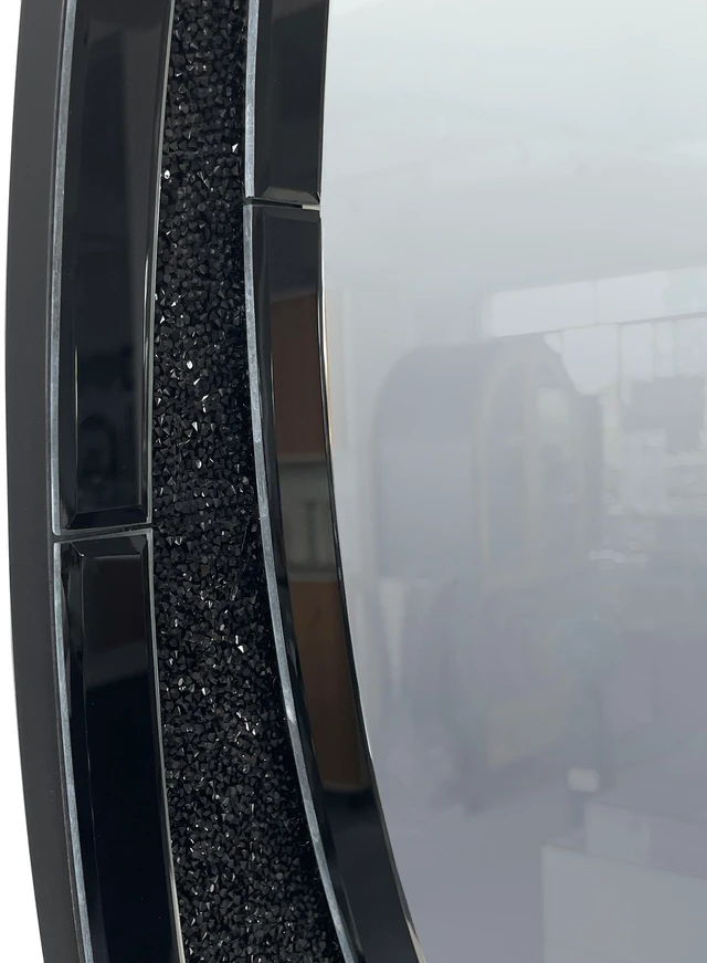 Alt view image 7 of 7 - Handcrafted Oval Crushed Diamond Wall Mirror, High Scenario Decor Mirror, Black, MDF and Glass