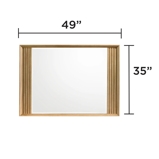 Alt view image 2 of 7 - Mirror with 4 mm Glass, Framed Design and Natural Finish for Dresser Matching Dresser Not Included, Natural, Wood