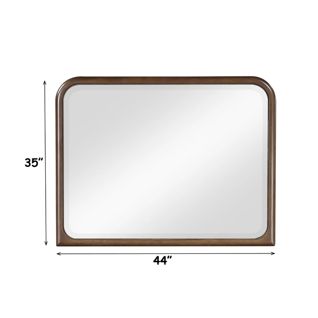 Alt view image 3 of 5 - Oak Mirror, Brown Oak, MDF and Solid Wood, Vanity Dresser Mirrors