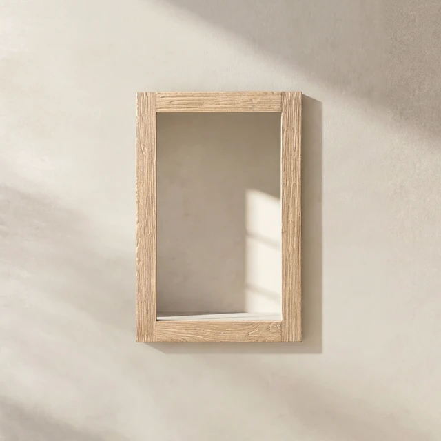 Alt view image 3 of 7 - Langford 47 Inch Solid Reclaimed Elm Wall Mirror, Heritage Reclaimed Elm, Light Brown