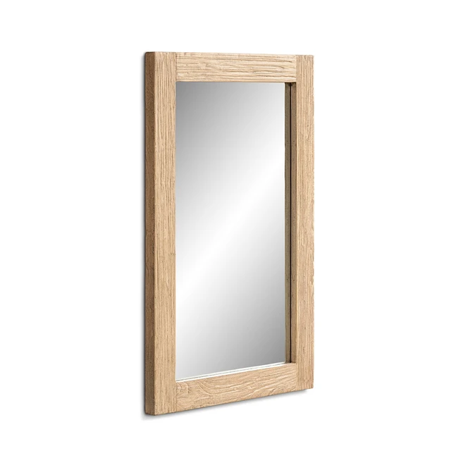 Alt view image 6 of 7 - Langford 47 Inch Solid Reclaimed Elm Wall Mirror, Heritage Reclaimed Elm, Light Brown
