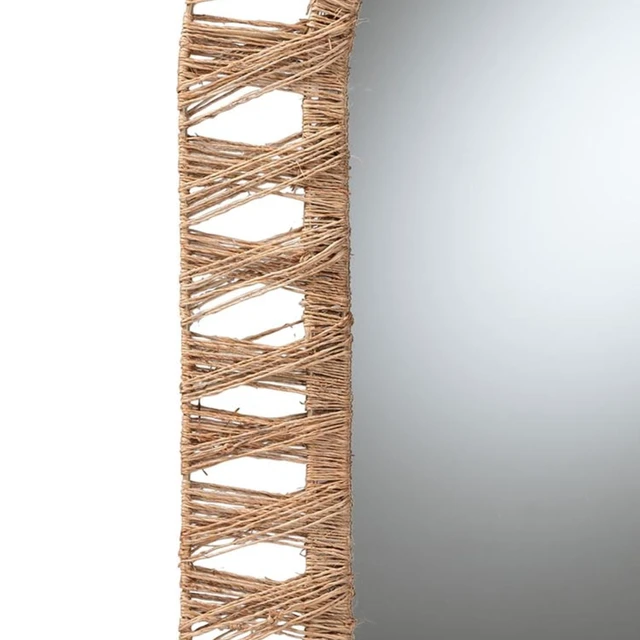 Alt view image 4 of 5 - Bohemian Metal and Seagrass Accent Wall Mirror, Brown, Jute