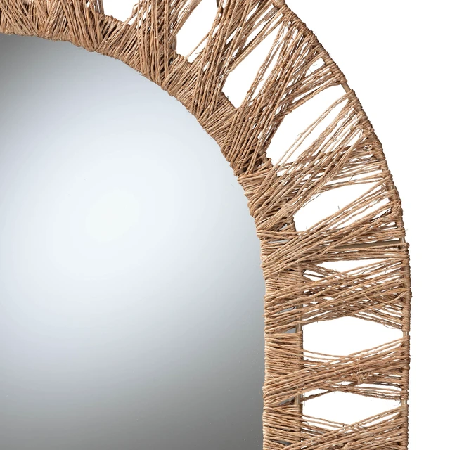 Alt view image 3 of 5 - Bohemian Metal and Seagrass Accent Wall Mirror, Brown, Jute