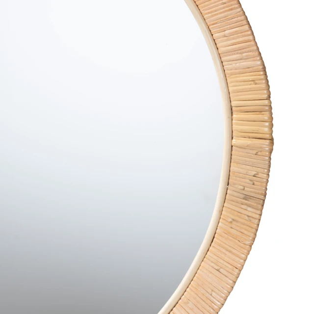 Alt view image 2 of 5 - Bohemian and Rattan Round Mirror, Brown, Wood, Wall Mirrors