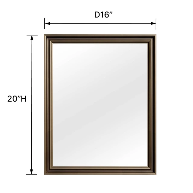 Alt view image 2 of 6 - 16 Rectangle Retro Effect Wall-Mounted Mirror, Copper, Glass