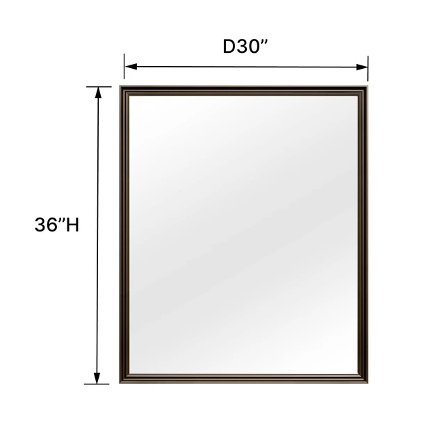 Alt view image 3 of 5 - 30 Rectangle Retro Effect Wall-Mounted Mirror, Copper, Glass