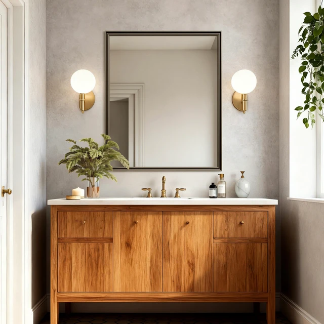 Alt view image 5 of 5 - 30 Rectangle Retro Effect Wall-Mounted Mirror, Copper, Glass