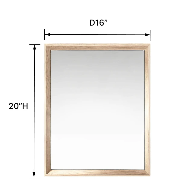 Alt view image 2 of 5 - 16 Rectangle Effect Wall-Mounted Mirror, Wood, Glass
