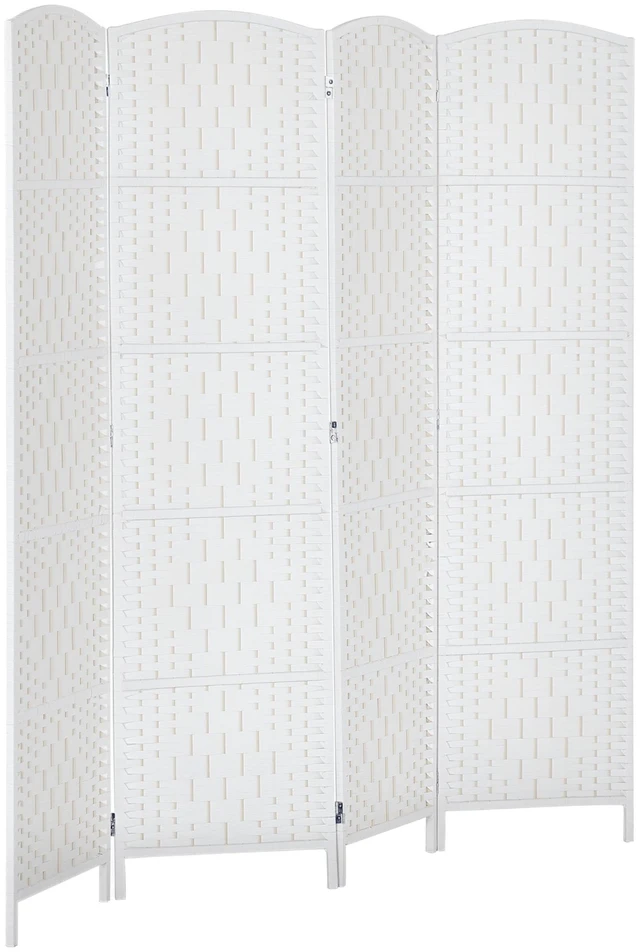 Main image of Divider 4 Panel, Tall Folding Privacy Screen Freestanding Hand Woven Partition for Separation with 360° Hinges Paper