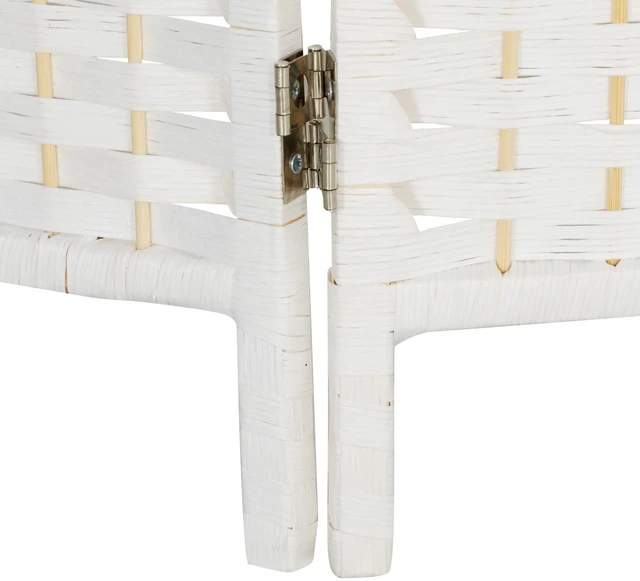 Alt view image 2 of 7 - Divider 4 Panel, Tall Folding Privacy Screen Freestanding Hand Woven Partition for Separation with 360° Hinges Paper