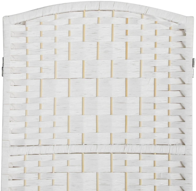 Alt view image 3 of 7 - Divider 4 Panel, Tall Folding Privacy Screen Freestanding Hand Woven Partition for Separation with 360° Hinges Paper