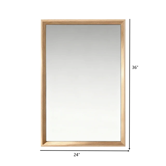 Alt view image 3 of 5 - 24 Rectangle Effect Wall-Mounted Mirror, Wood, Glass