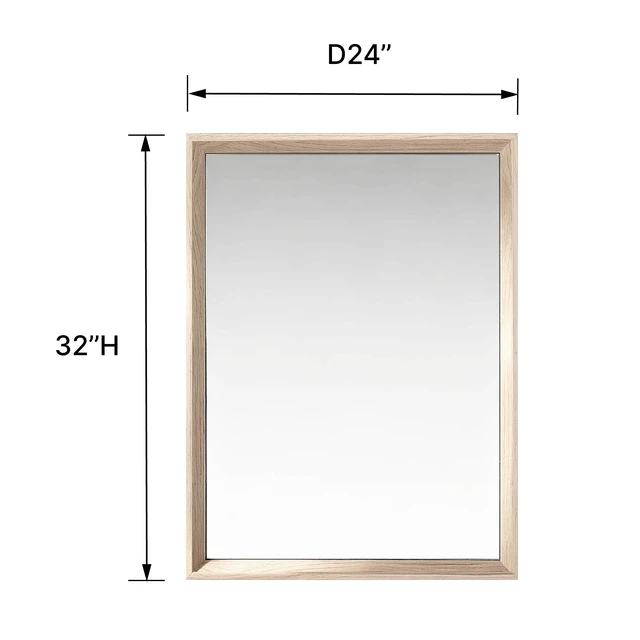 Alt view image 2 of 5 - 24 Rectangle Effect Wall-Mounted Mirror, Wood, Glass